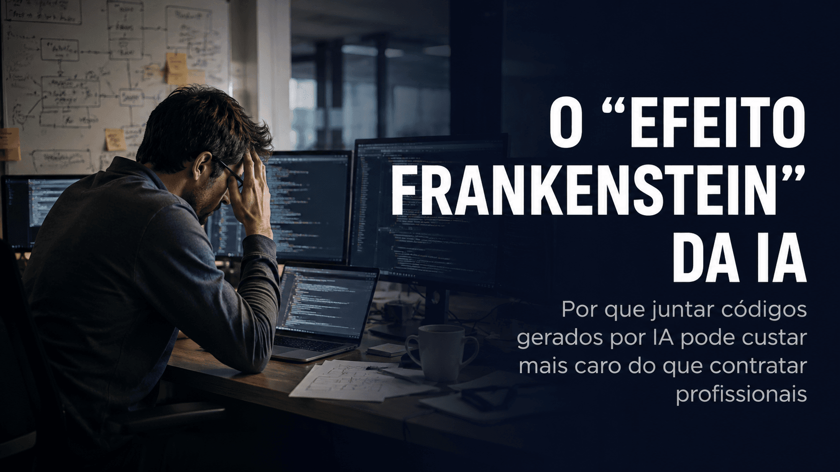 O "Efeito Frankenstein" da IA: Por que juntar códigos gerados por IA pode custar mais caro do que contratar profissionais